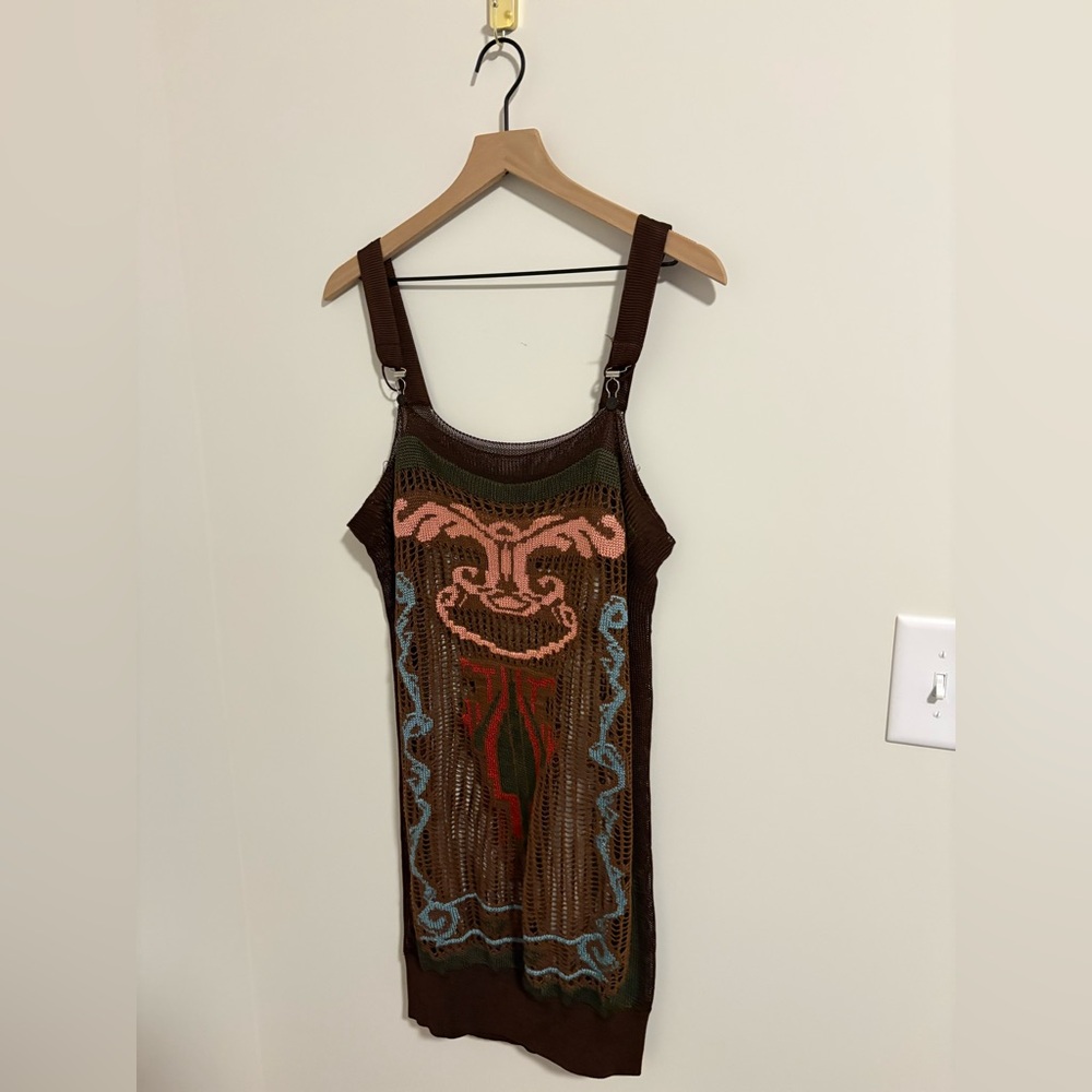 Jean Paul Gaultier Knit Sheer Multi-Color Jumper Vintage Dress Size Medium - Picture 4 of 9